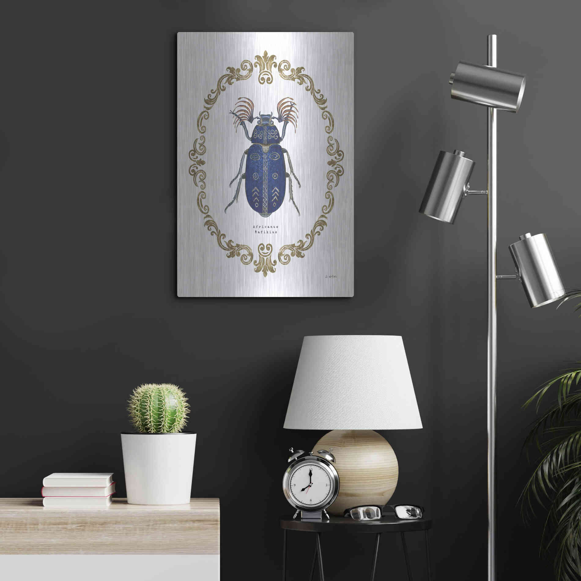 Luxe Metal Art 'Adorning Coleoptera III' by James Wiens, Metal Wall Art,16x24