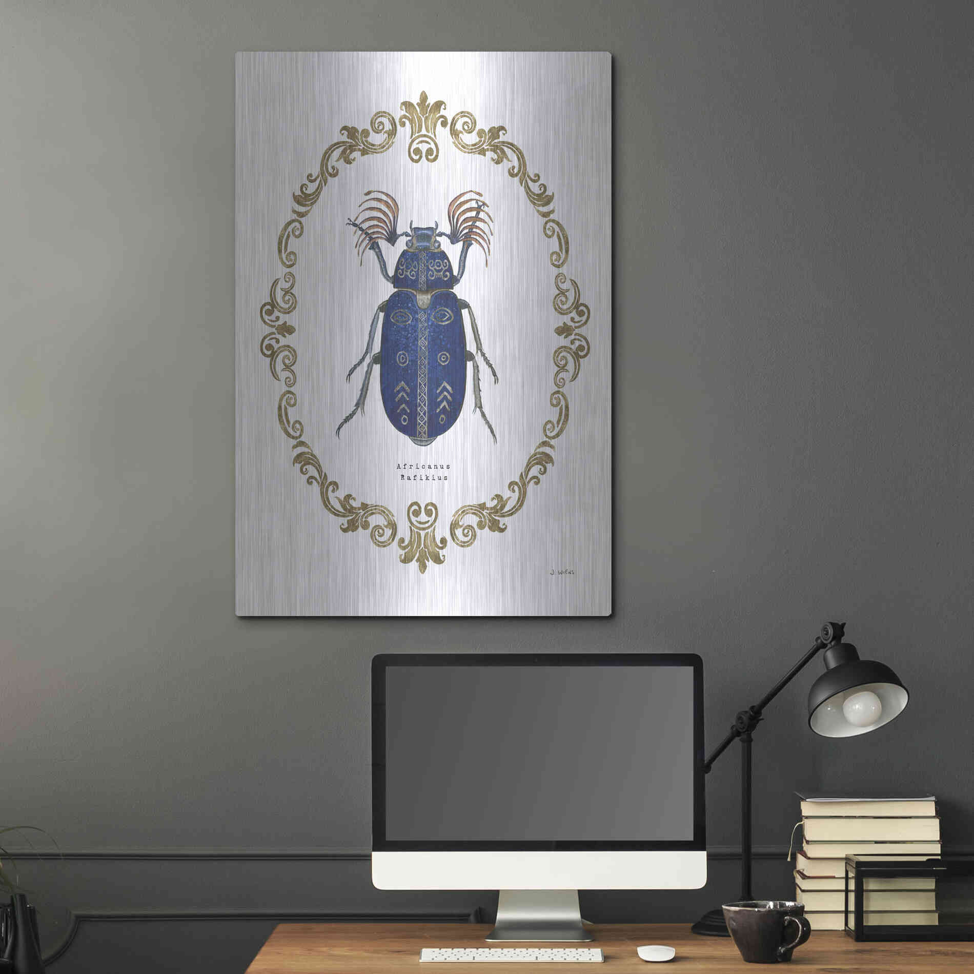 Luxe Metal Art 'Adorning Coleoptera III' by James Wiens, Metal Wall Art,24x36