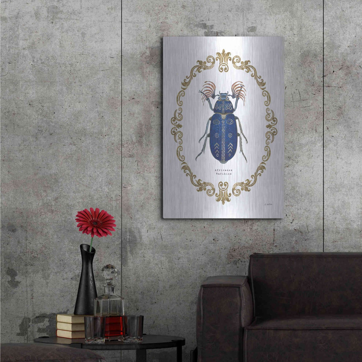 Luxe Metal Art 'Adorning Coleoptera III' by James Wiens, Metal Wall Art,24x36