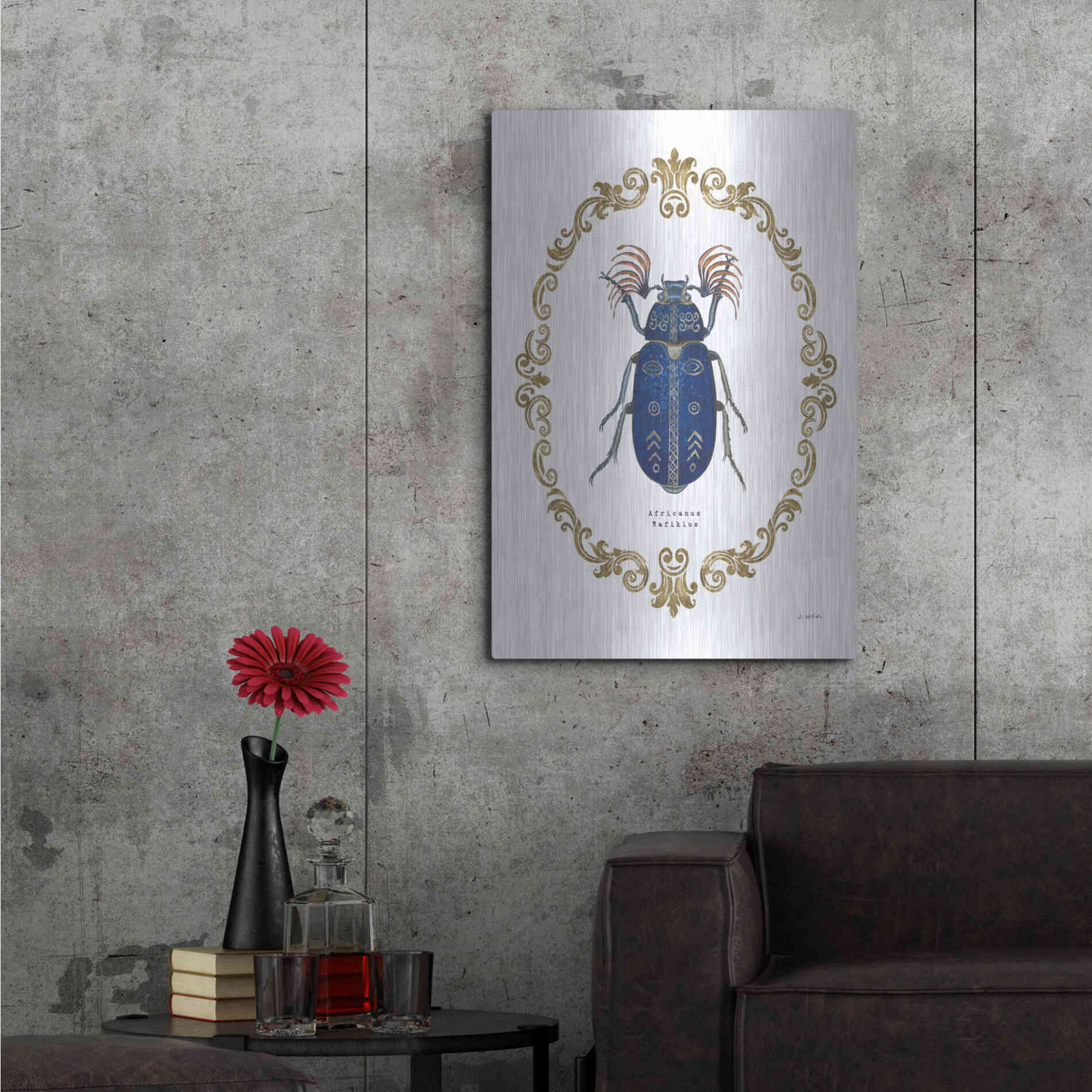 Luxe Metal Art 'Adorning Coleoptera III' by James Wiens, Metal Wall Art,24x36