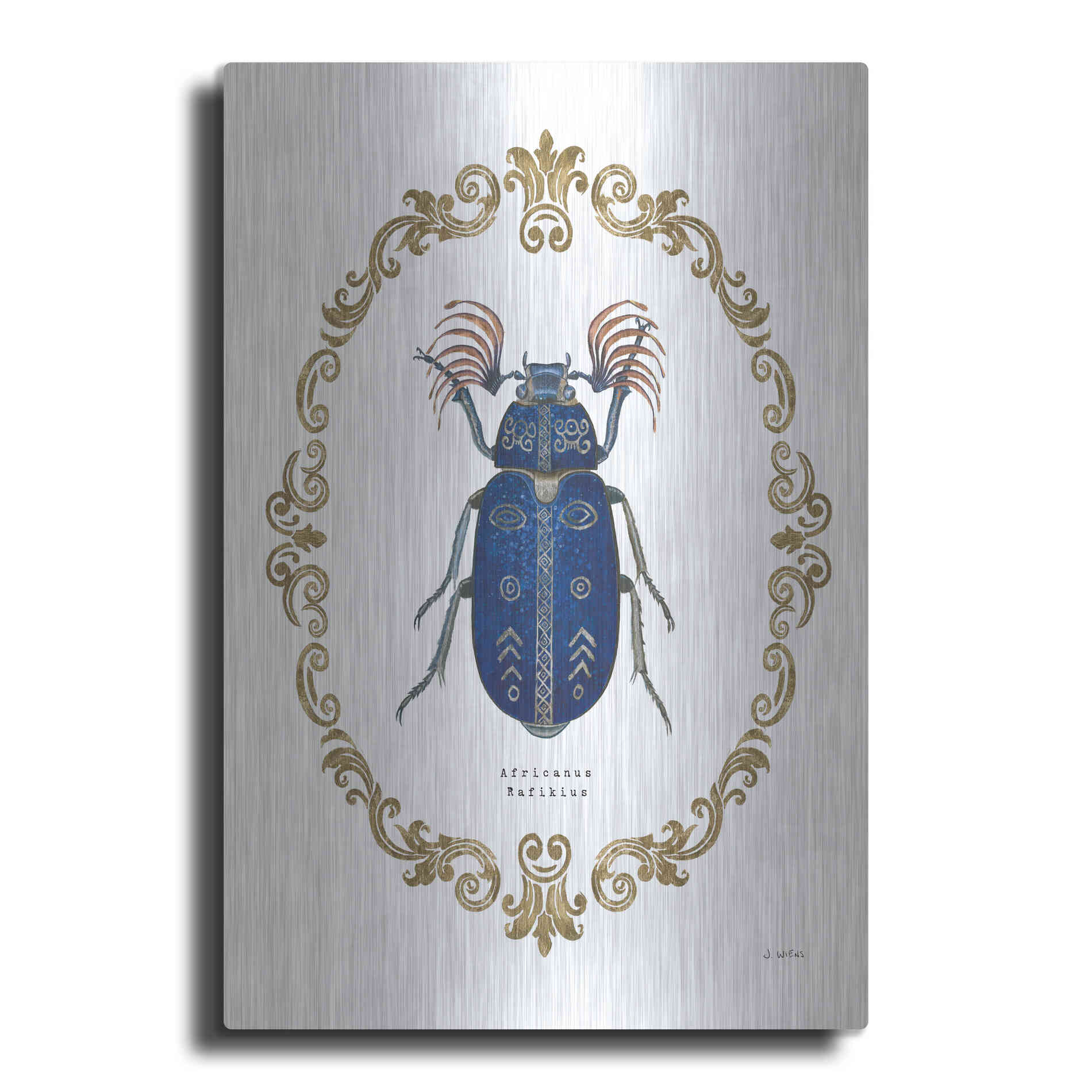 Luxe Metal Art 'Adorning Coleoptera III' by James Wiens, Metal Wall Art