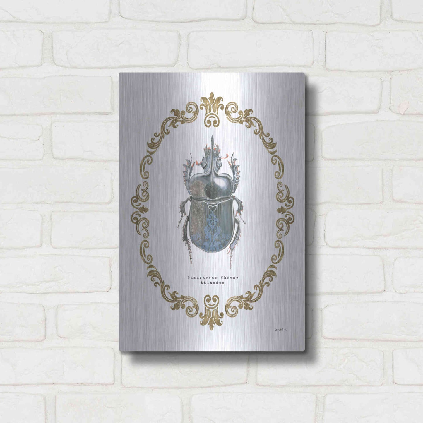 Luxe Metal Art 'Adorning Coleoptera IV' by James Wiens, Metal Wall Art,12x16