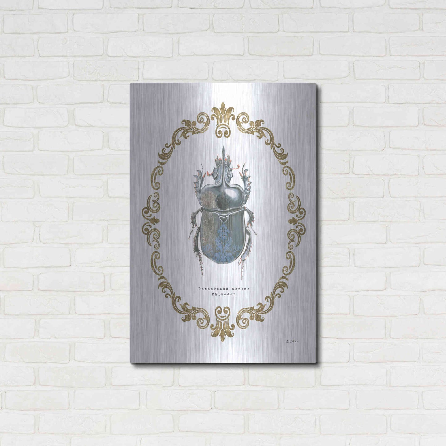 Luxe Metal Art 'Adorning Coleoptera IV' by James Wiens, Metal Wall Art,24x36