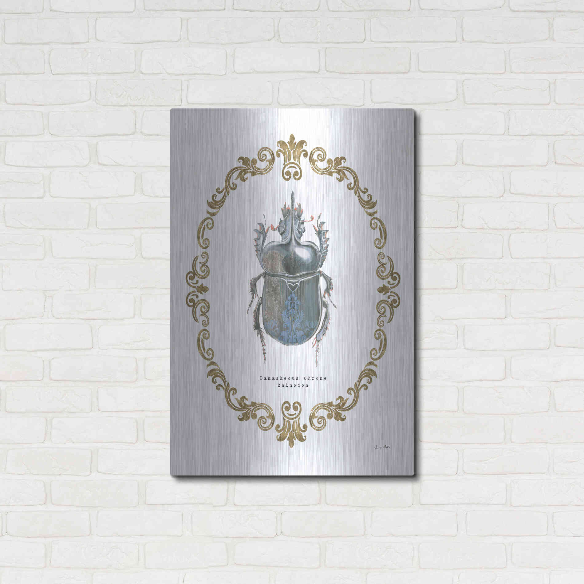 Luxe Metal Art 'Adorning Coleoptera IV' by James Wiens, Metal Wall Art,24x36