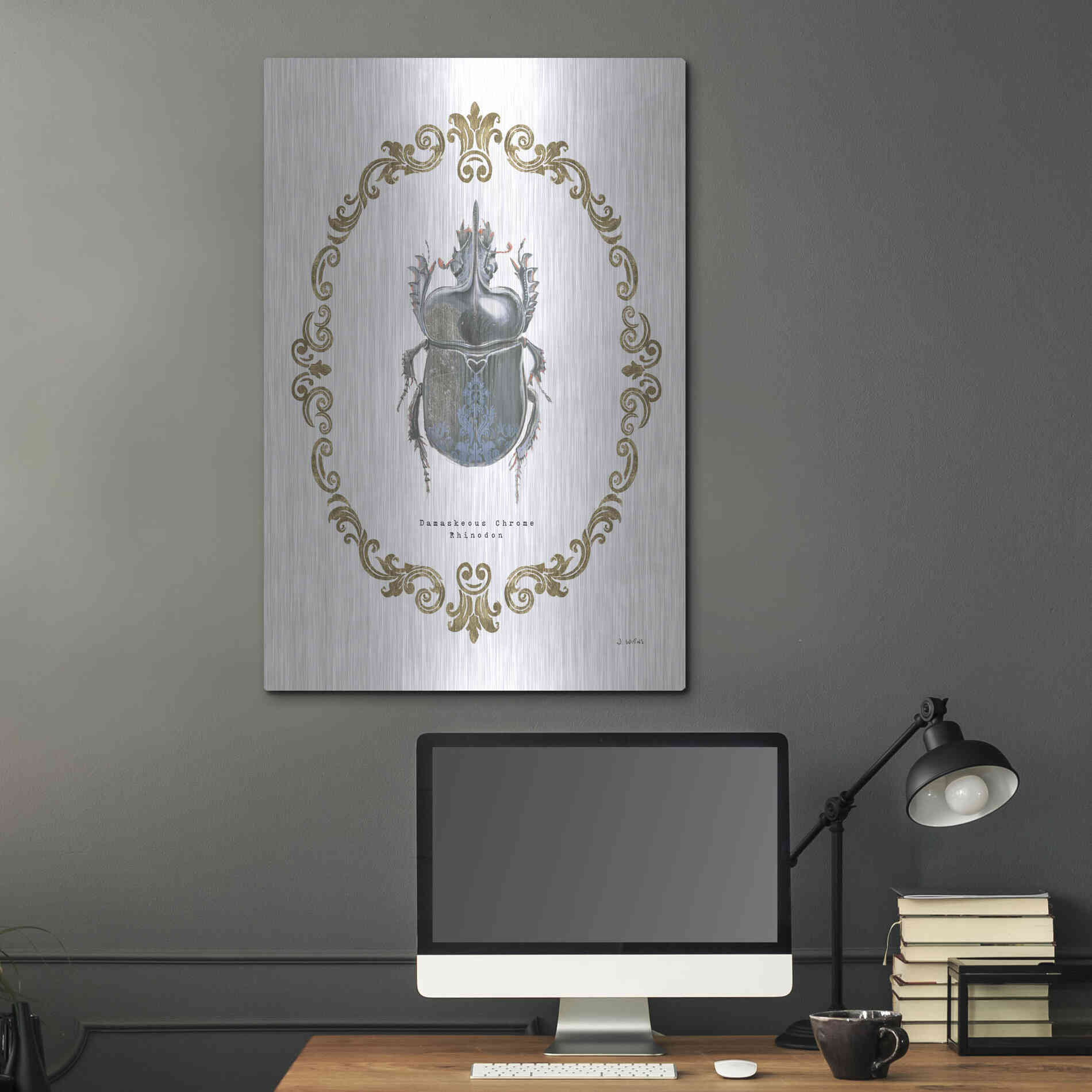 Luxe Metal Art 'Adorning Coleoptera IV' by James Wiens, Metal Wall Art,24x36
