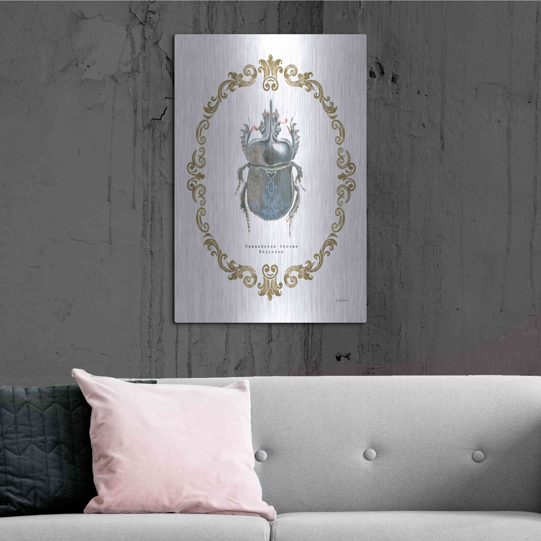 Luxe Metal Art 'Adorning Coleoptera IV' by James Wiens, Metal Wall Art,24x36