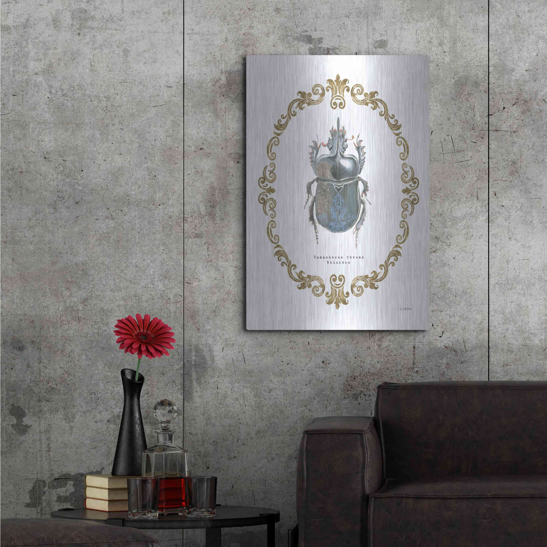Luxe Metal Art 'Adorning Coleoptera IV' by James Wiens, Metal Wall Art,24x36