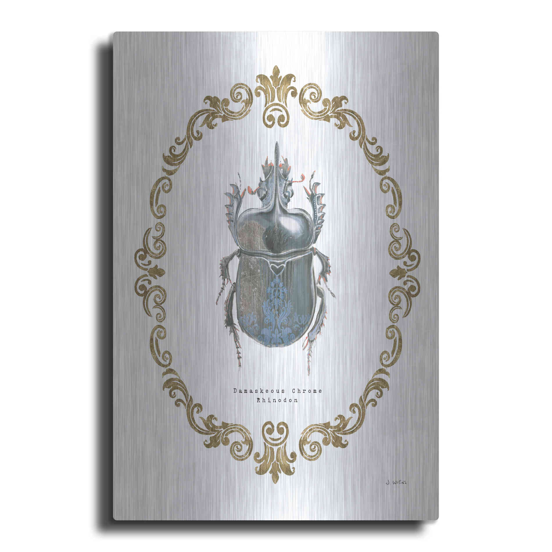 Luxe Metal Art 'Adorning Coleoptera IV' by James Wiens, Metal Wall Art