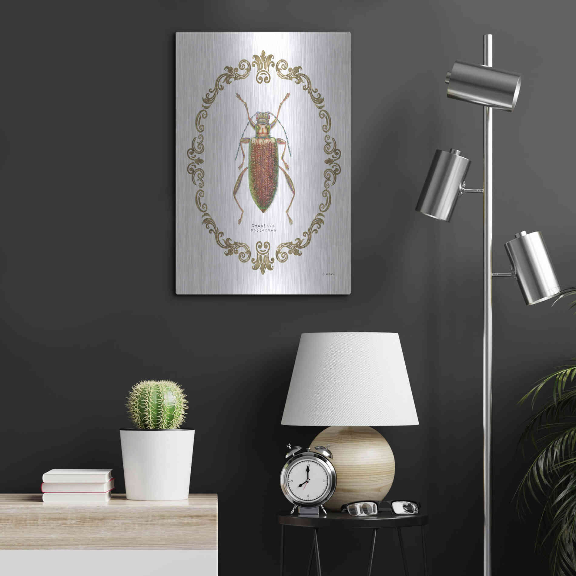 Luxe Metal Art 'Adorning Coleoptera VI' by James Wiens, Metal Wall Art,16x24