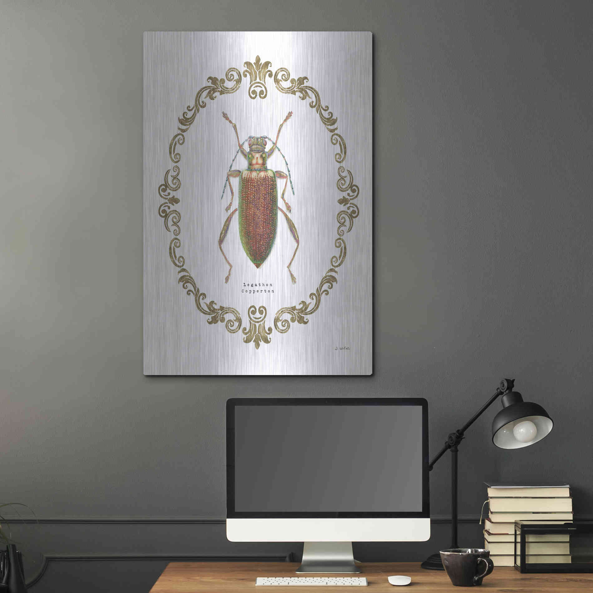 Luxe Metal Art 'Adorning Coleoptera VI' by James Wiens, Metal Wall Art,24x36