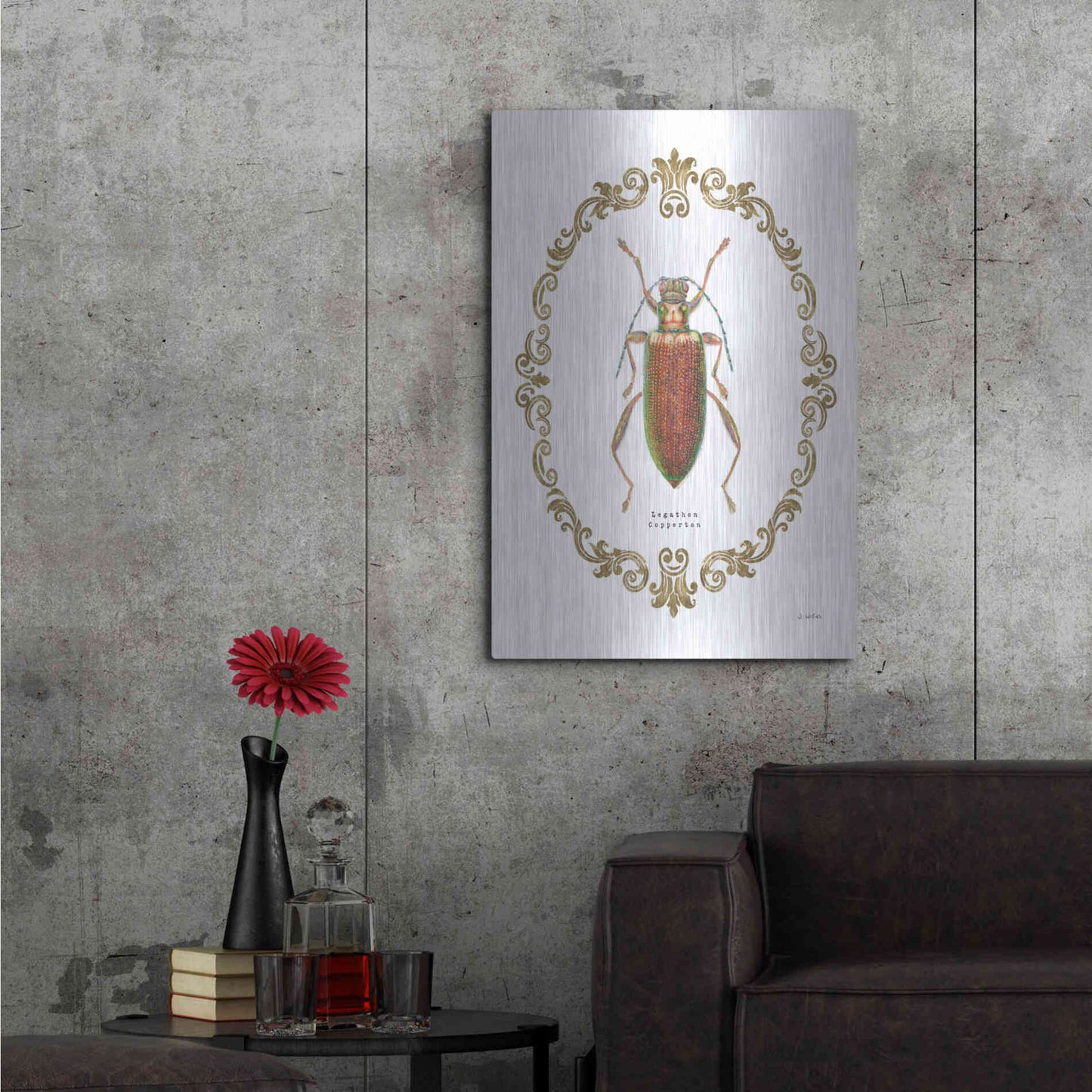 Luxe Metal Art 'Adorning Coleoptera VI' by James Wiens, Metal Wall Art,24x36