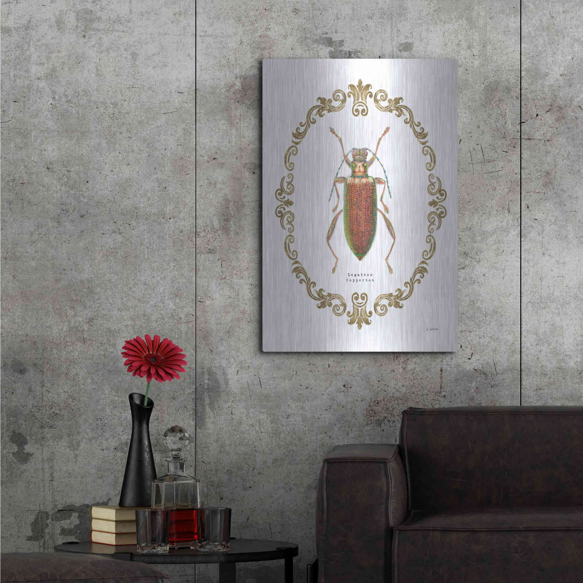 Luxe Metal Art 'Adorning Coleoptera VI' by James Wiens, Metal Wall Art,24x36