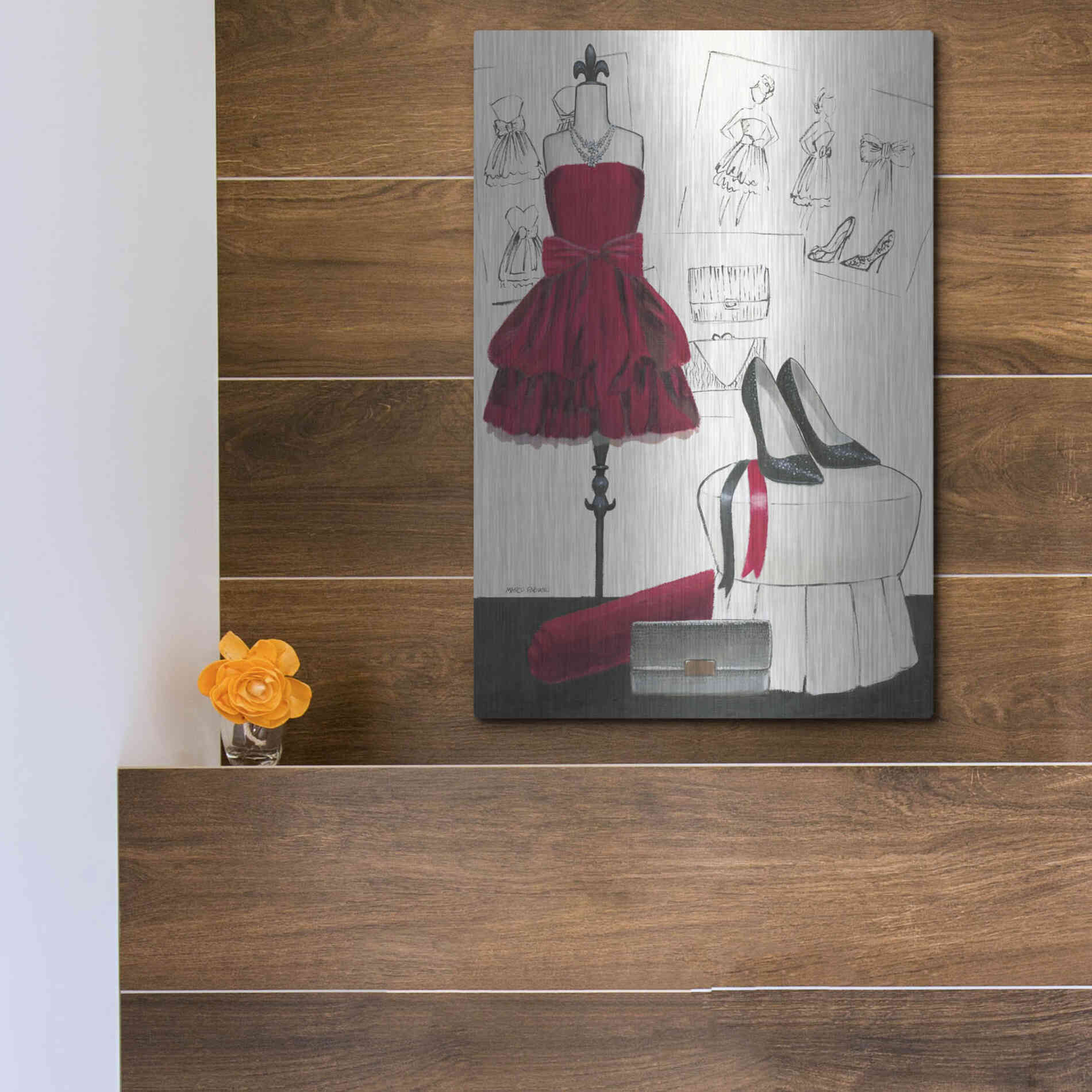 metal dress wall art Metal Dress Wall Art: Powder Coated Steel, Girls Room Decor