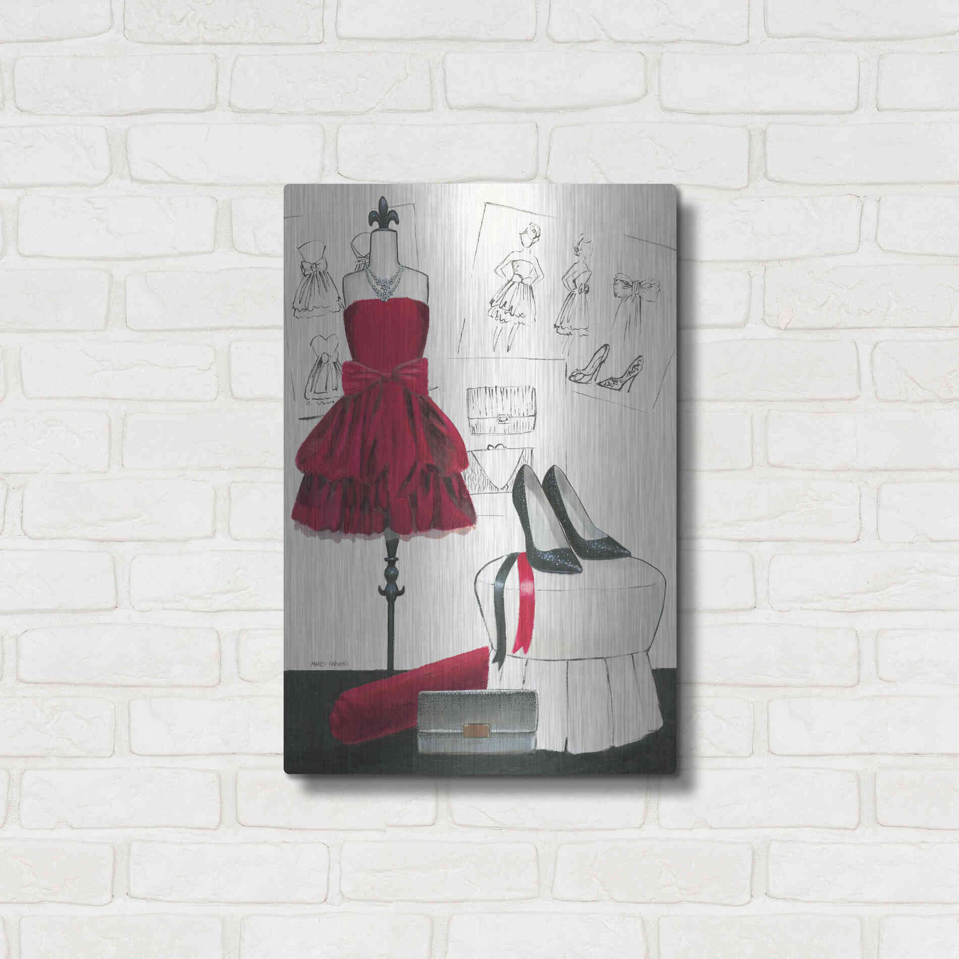 metal dress wall art Dress Fitting II' by Marco Fabiano, Metal Wall Art – LuxeMetalArt
