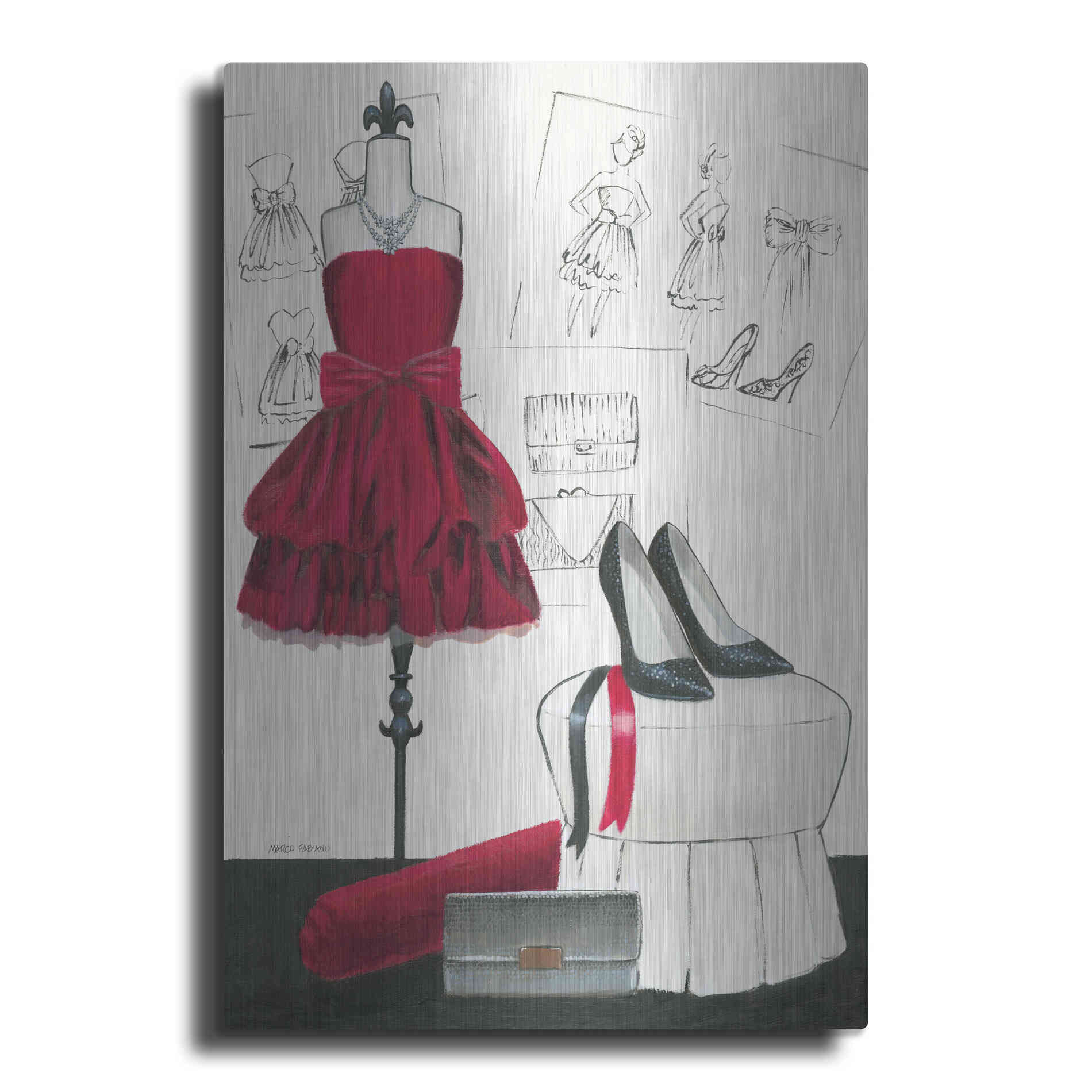 'Dress Fitting II' by Marco Fabiano, Metal Wall Art