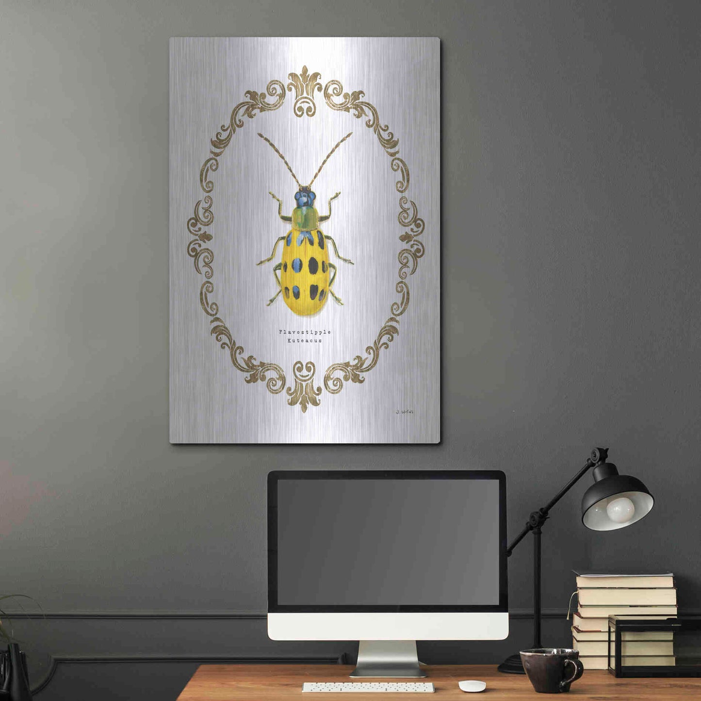 Luxe Metal Art 'Adorning Coleoptera VII' by James Wiens, Metal Wall Art,24x36