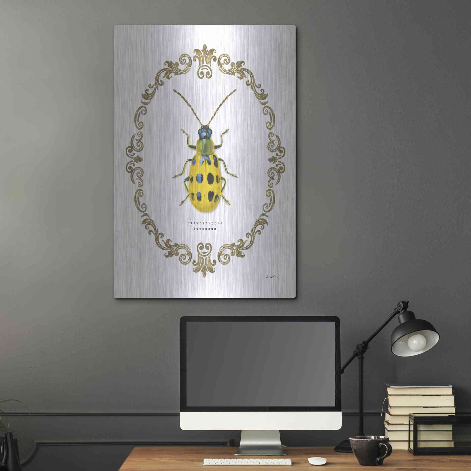 Luxe Metal Art 'Adorning Coleoptera VII' by James Wiens, Metal Wall Art,24x36