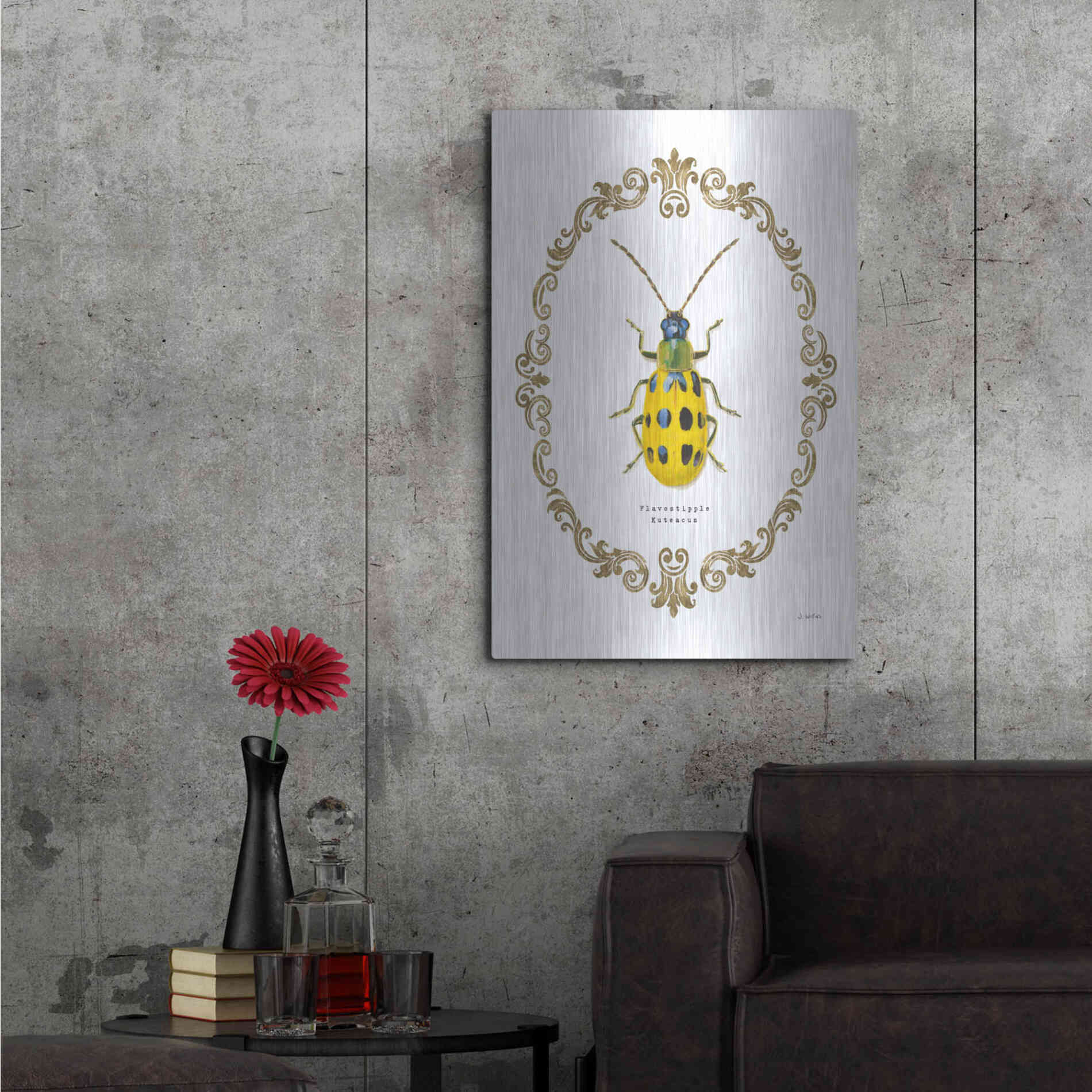 Luxe Metal Art 'Adorning Coleoptera VII' by James Wiens, Metal Wall Art,24x36