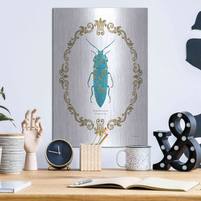 Luxe Metal Art 'Adorning Coleoptera VIII' by James Wiens, Metal Wall Art,12x16