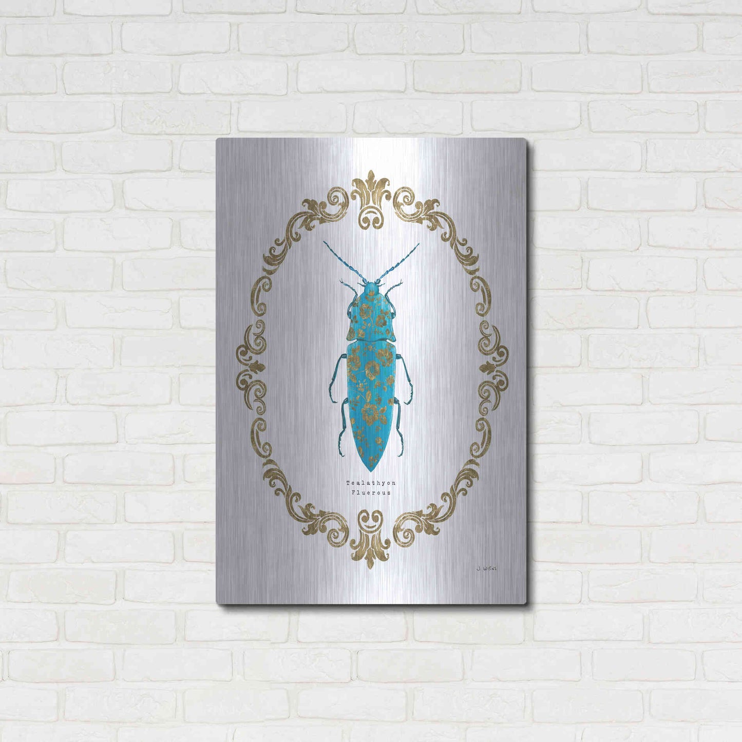 Luxe Metal Art 'Adorning Coleoptera VIII' by James Wiens, Metal Wall Art,24x36