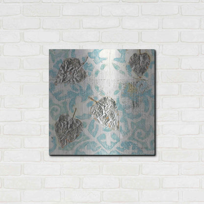 Luxe Metal Art 'Gracefully Blue I' by James Wiens, Metal Wall Art,24x24