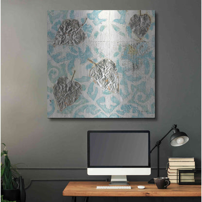 Luxe Metal Art 'Gracefully Blue I' by James Wiens, Metal Wall Art,36x36