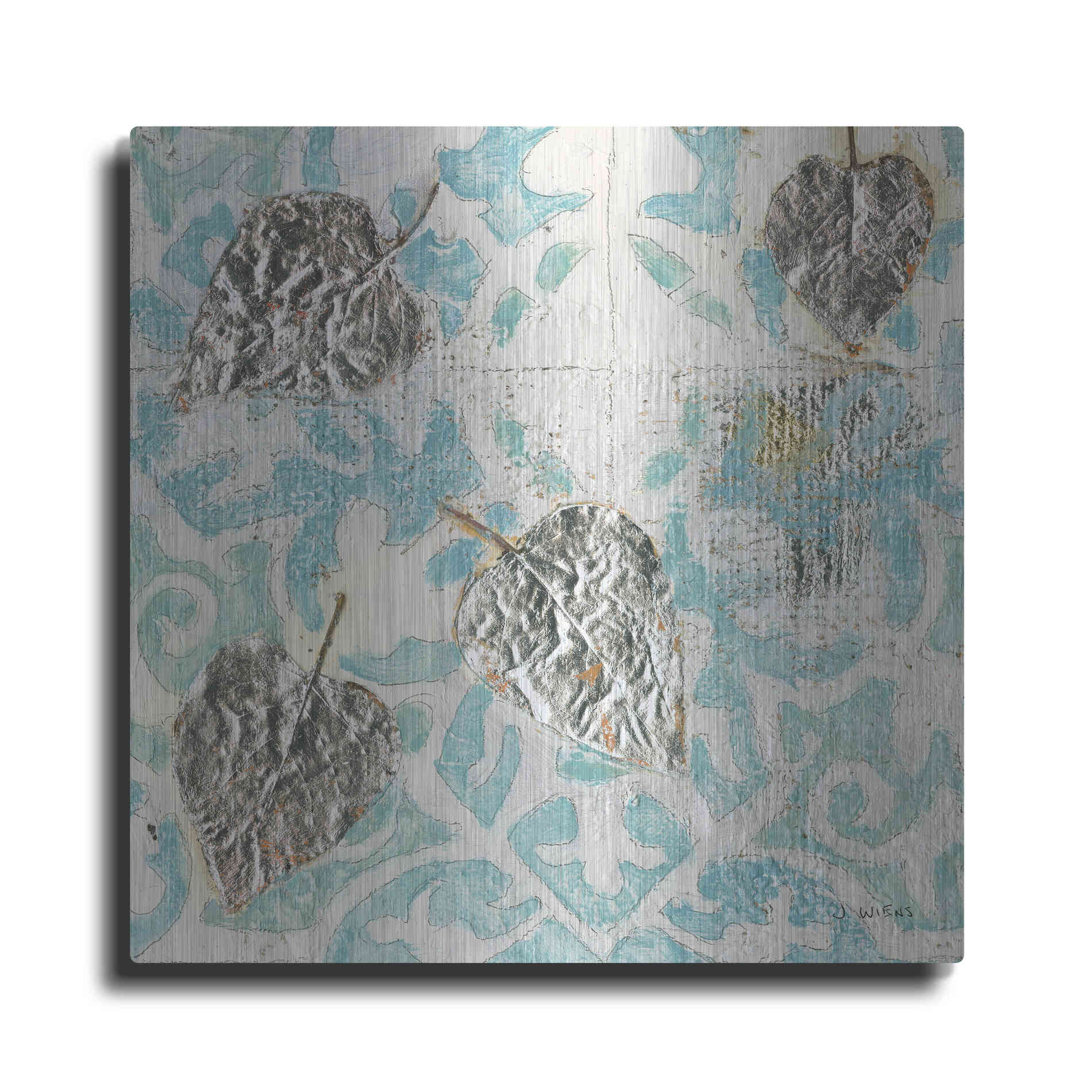 Luxe Metal Art 'Gracefully Blue I' by James Wiens, Metal Wall Art