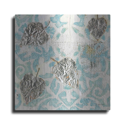 Luxe Metal Art 'Gracefully Blue I' by James Wiens, Metal Wall Art