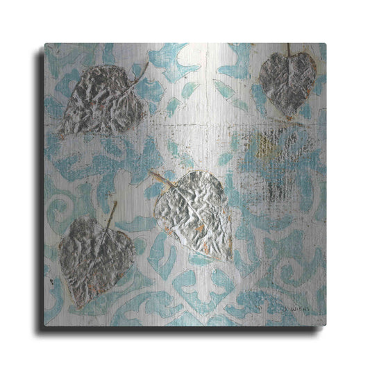 Luxe Metal Art 'Gracefully Blue I' by James Wiens, Metal Wall Art