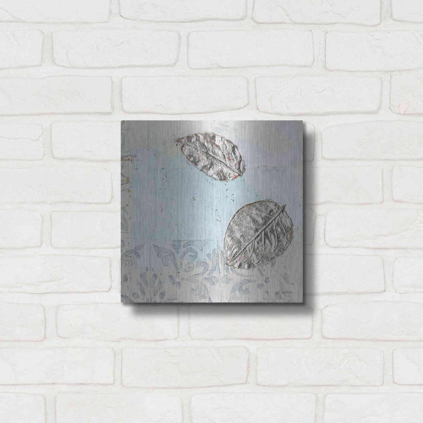 Luxe Metal Art 'Gracefully Blue II' by James Wiens, Metal Wall Art,12x12