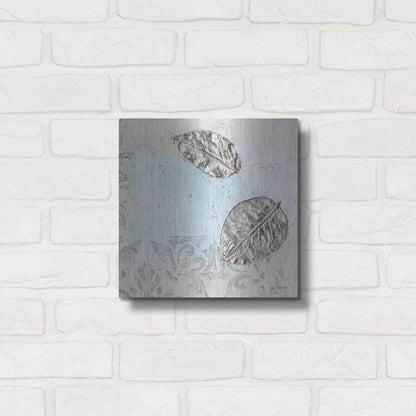 Luxe Metal Art 'Gracefully Blue II' by James Wiens, Metal Wall Art,12x12