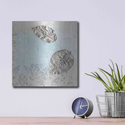 Luxe Metal Art 'Gracefully Blue II' by James Wiens, Metal Wall Art,12x12