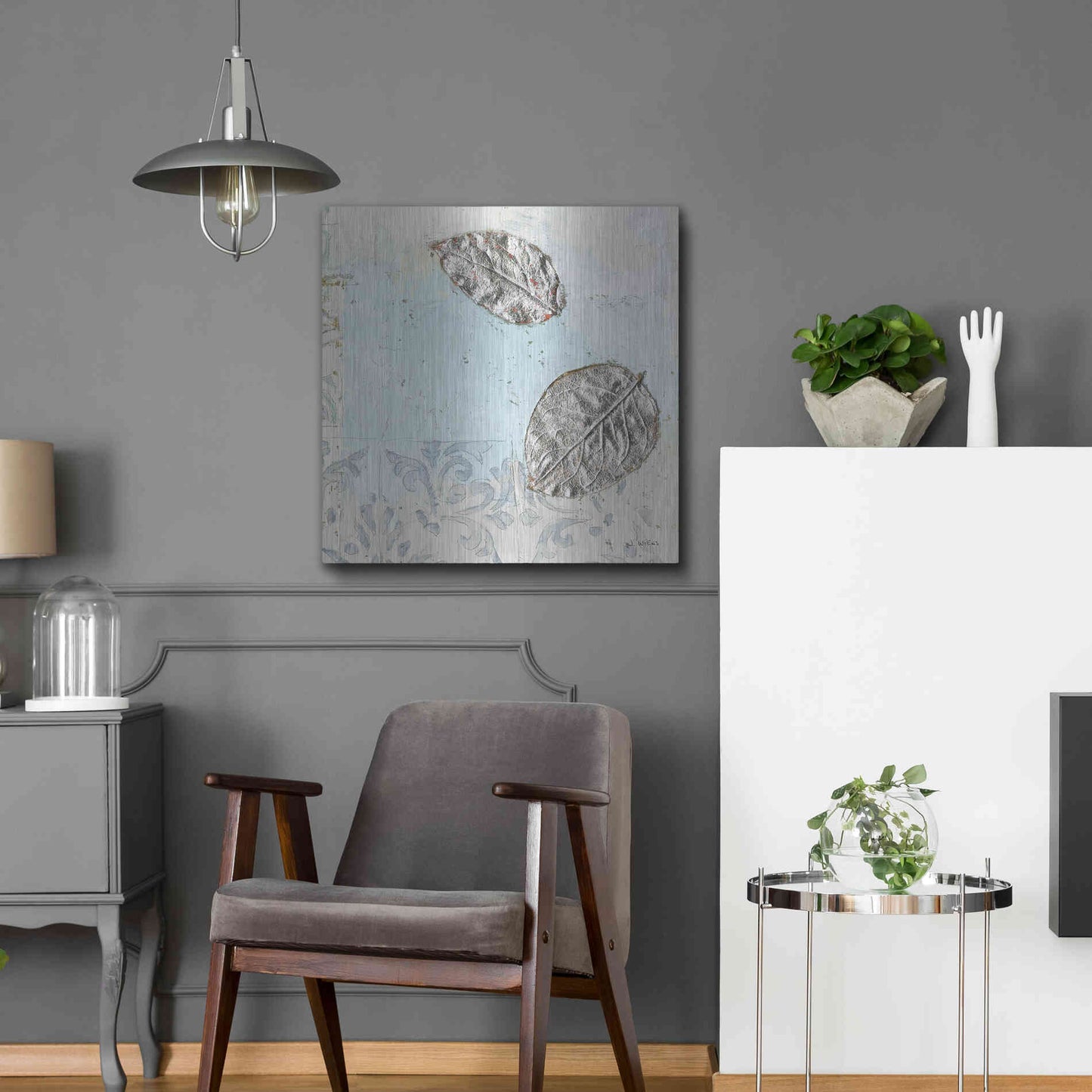 Luxe Metal Art 'Gracefully Blue II' by James Wiens, Metal Wall Art,24x24