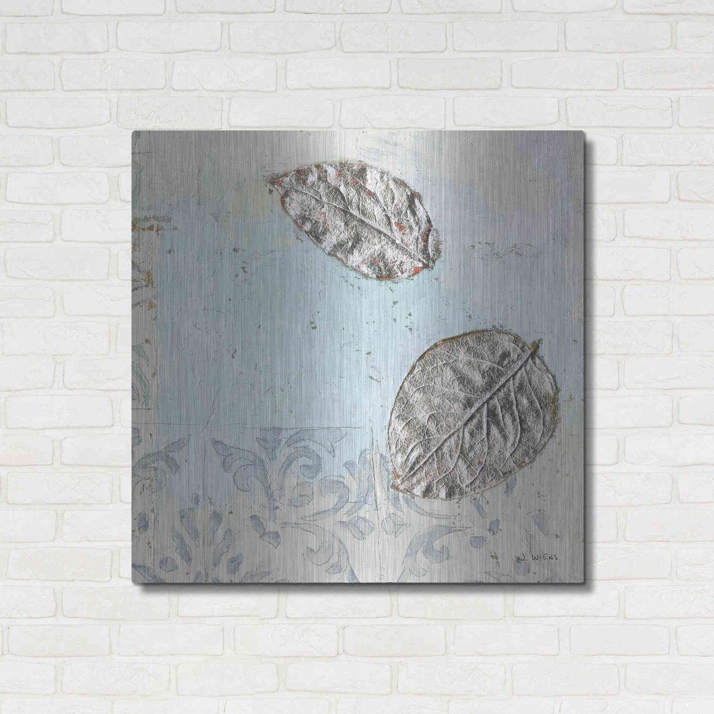 Luxe Metal Art 'Gracefully Blue II' by James Wiens, Metal Wall Art,36x36