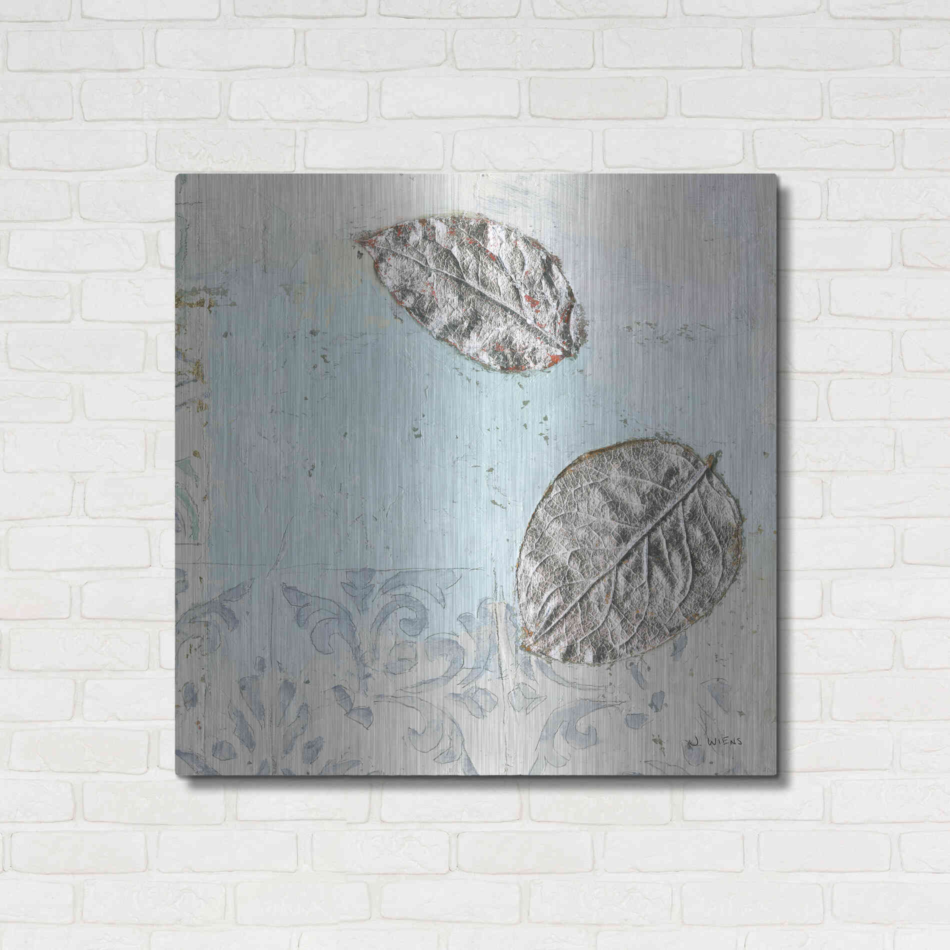Luxe Metal Art 'Gracefully Blue II' by James Wiens, Metal Wall Art,36x36