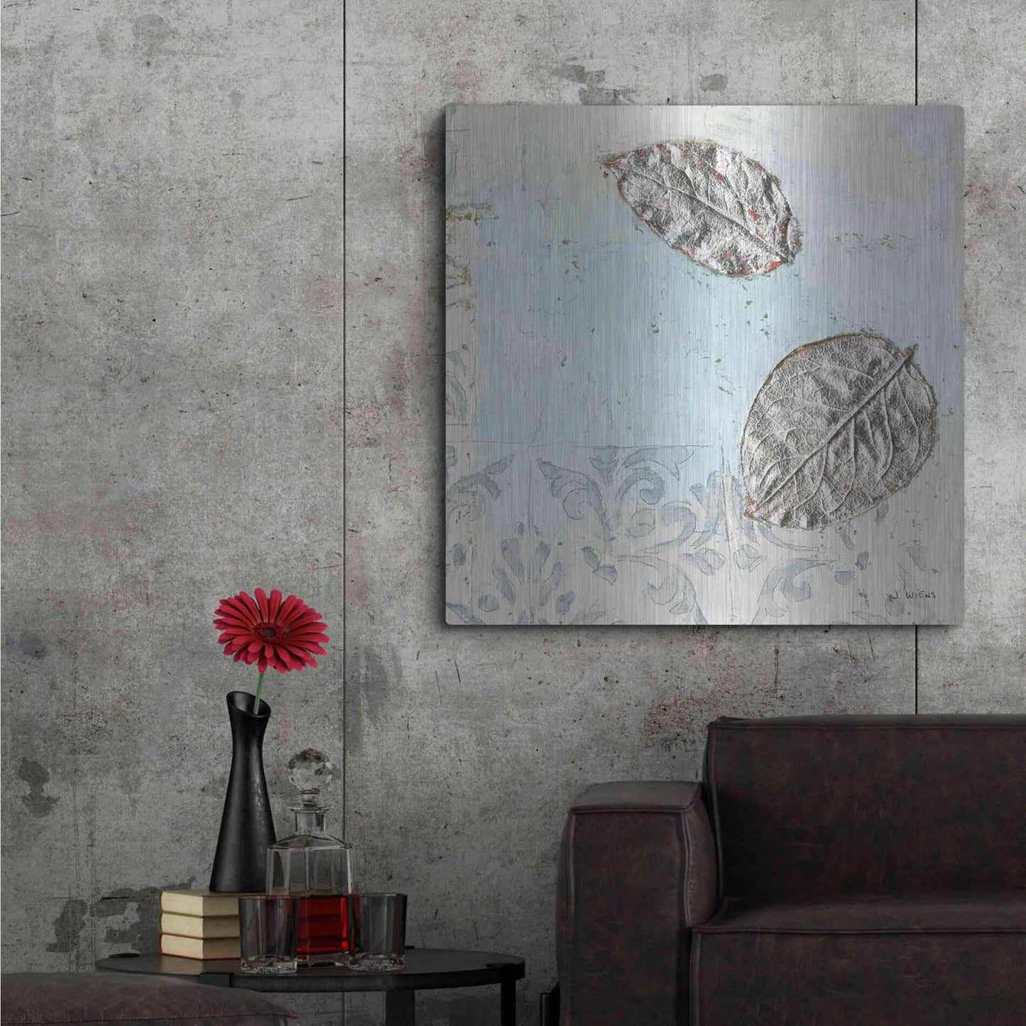 Luxe Metal Art 'Gracefully Blue II' by James Wiens, Metal Wall Art,36x36