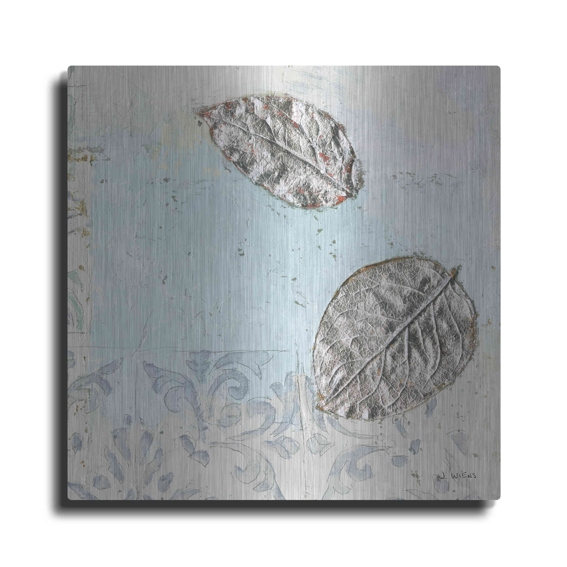 Luxe Metal Art 'Gracefully Blue II' by James Wiens, Metal Wall Art