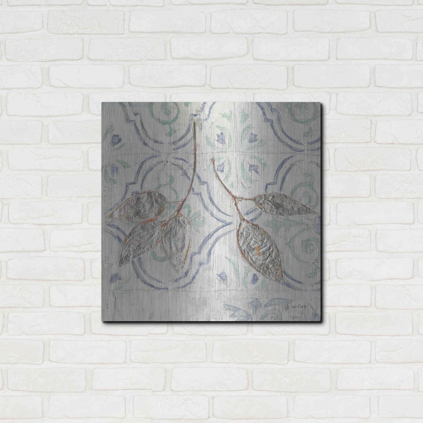 Luxe Metal Art 'Gracefully Blue III' by James Wiens, Metal Wall Art,24x24