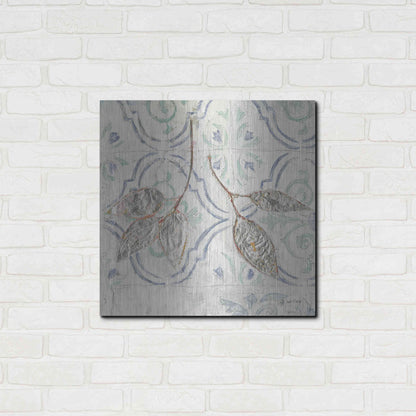 Luxe Metal Art 'Gracefully Blue III' by James Wiens, Metal Wall Art,24x24