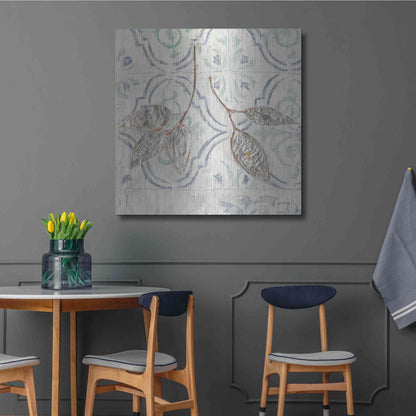 Luxe Metal Art 'Gracefully Blue III' by James Wiens, Metal Wall Art,36x36