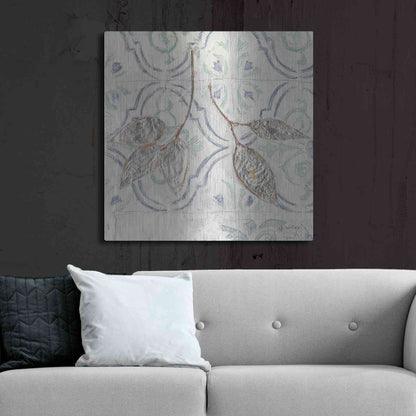 Luxe Metal Art 'Gracefully Blue III' by James Wiens, Metal Wall Art,36x36