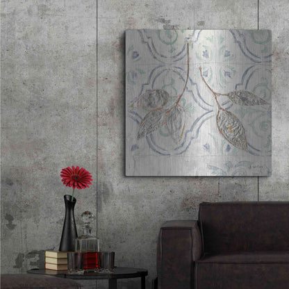 Luxe Metal Art 'Gracefully Blue III' by James Wiens, Metal Wall Art,36x36