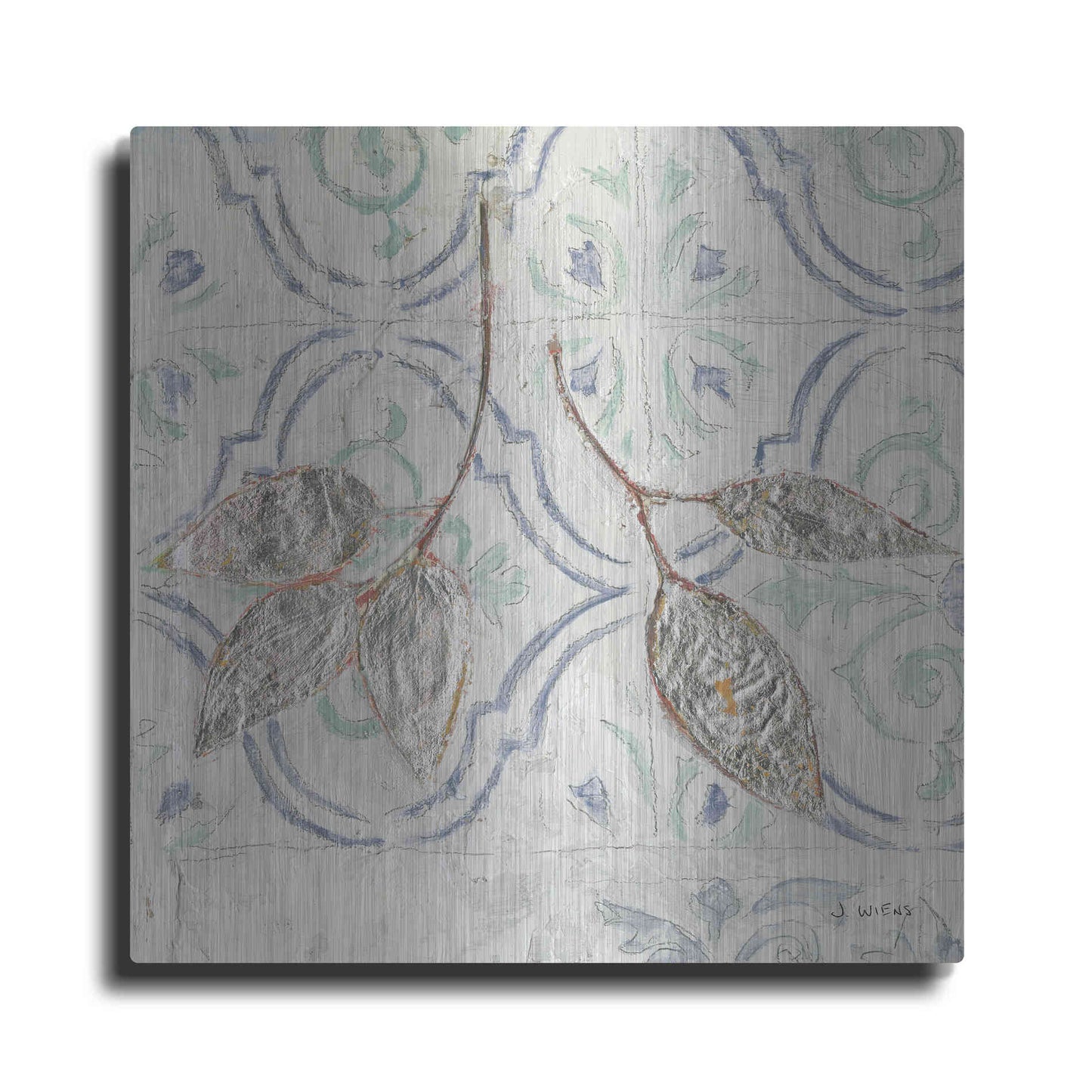 Luxe Metal Art 'Gracefully Blue III' by James Wiens, Metal Wall Art