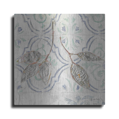 Luxe Metal Art 'Gracefully Blue III' by James Wiens, Metal Wall Art