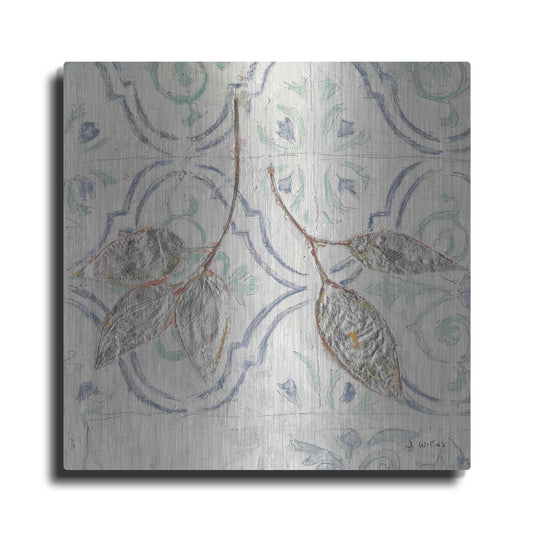 Luxe Metal Art 'Gracefully Blue III' by James Wiens, Metal Wall Art