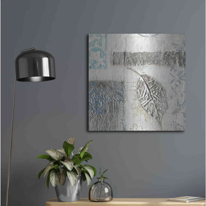 Luxe Metal Art 'Gracefully Blue IV' by James Wiens, Metal Wall Art,24x24