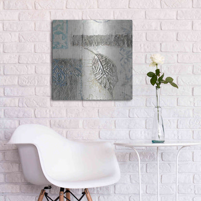 Luxe Metal Art 'Gracefully Blue IV' by James Wiens, Metal Wall Art,24x24