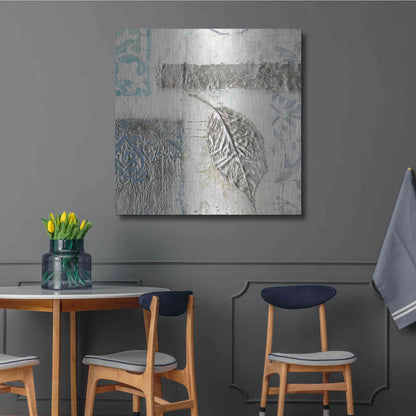 Luxe Metal Art 'Gracefully Blue IV' by James Wiens, Metal Wall Art,36x36