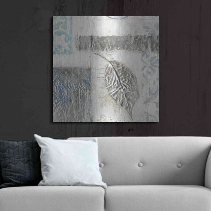 Luxe Metal Art 'Gracefully Blue IV' by James Wiens, Metal Wall Art,36x36