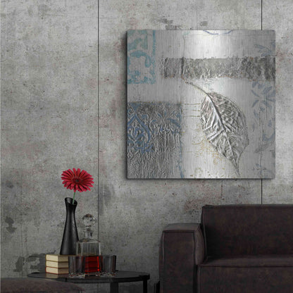 Luxe Metal Art 'Gracefully Blue IV' by James Wiens, Metal Wall Art,36x36